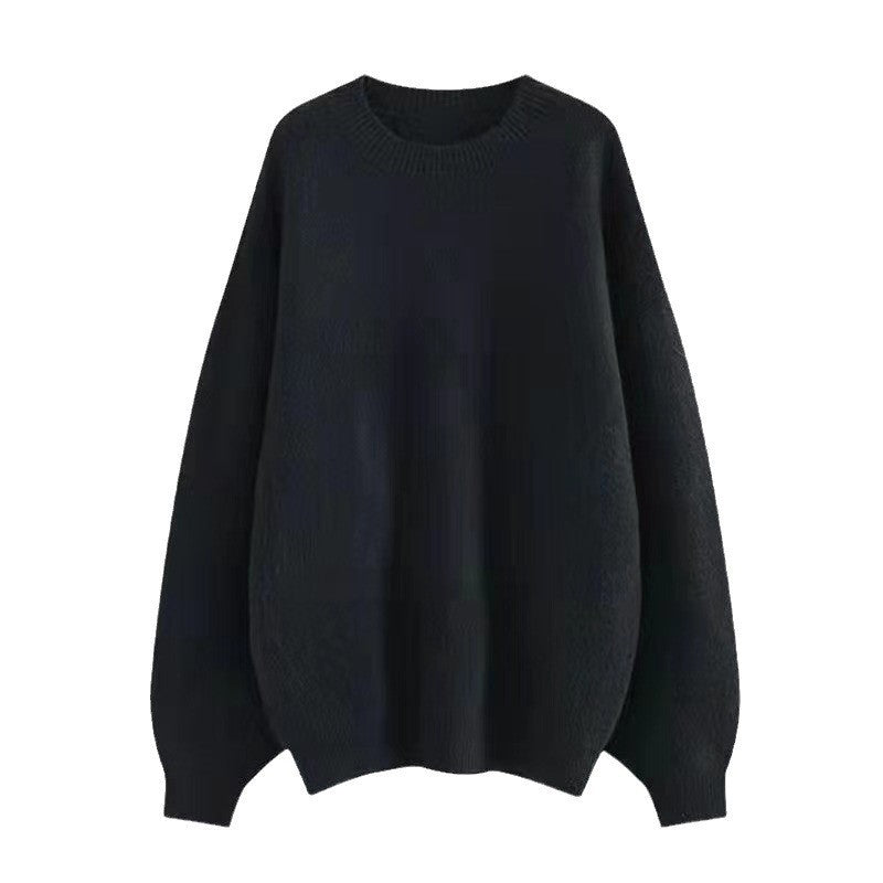 Women's Double Zipper Knit Cardigan Loose Fit Casual Sweater