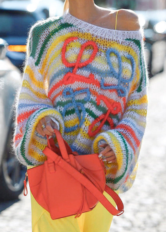 Sheer Knit Multicolor Oversized Sweater