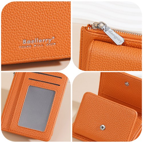 Zipper Solid Color Card Cases Wallets