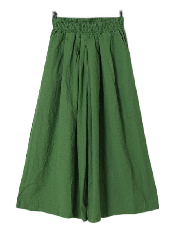 Leisure Fashion Wide Leg Loose Elasticity Solid Color Casual Pants Bottoms