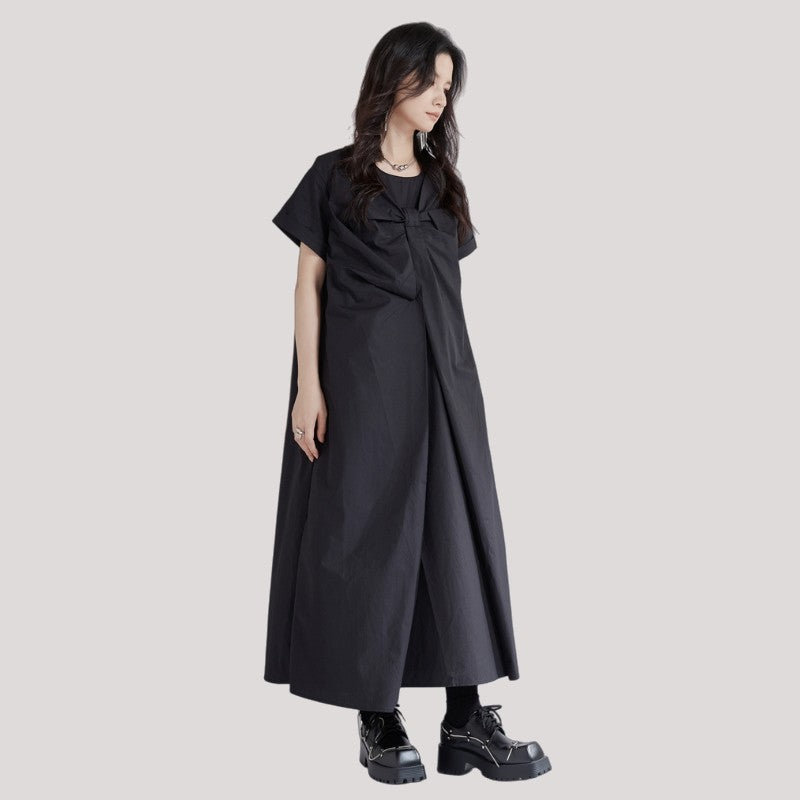 Solid Color Loose Fit Dress