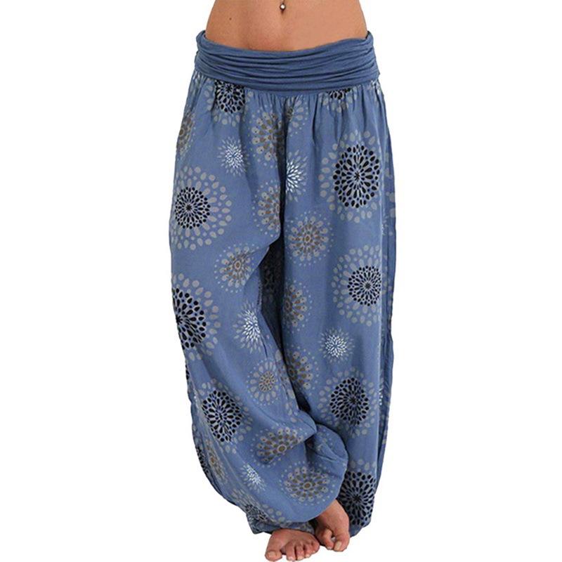 Digital Printed Ethnic Loose Wide-Leg Pants