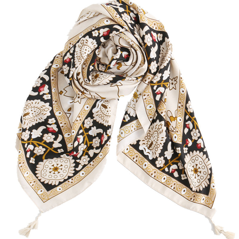 Rattan Sunflower Fringed Scarf Beach Holiday Sunscreen Shawl Dual-Use