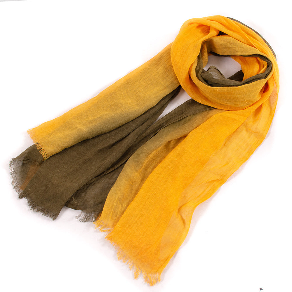 Scarvii - Elegant Contrast Style Cotton Long Scarf