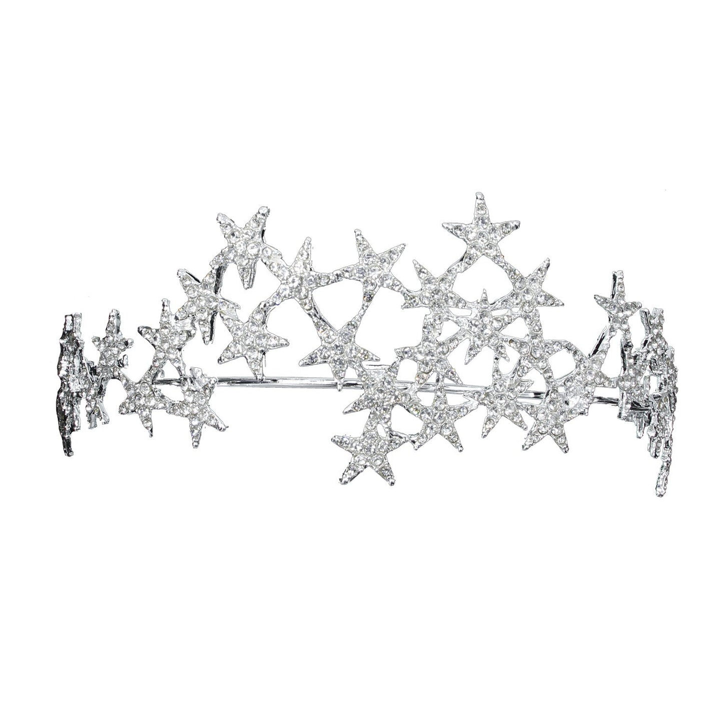Star Rhinestone Crown Headband Bridal Hair Accessory