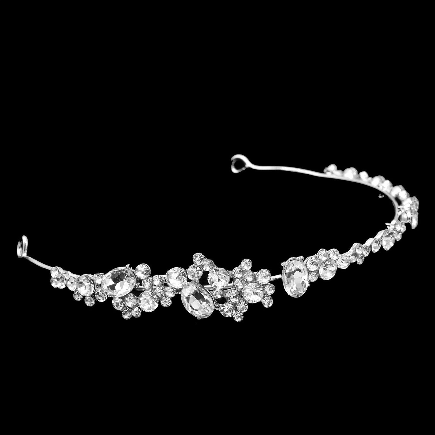 Rhinestone Crown Headband Elegant Hair Accessory for Weddings