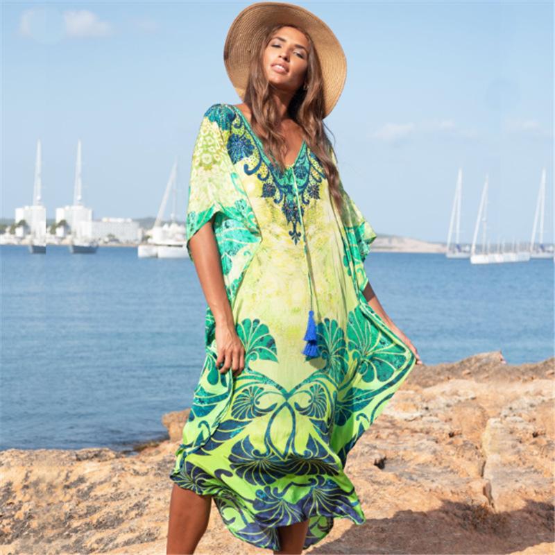 Cross-Border Fast-Selling Pop-Up Man'S Cotton Leaf Print Edgy Beach Sunscreen Bikini Hoodie