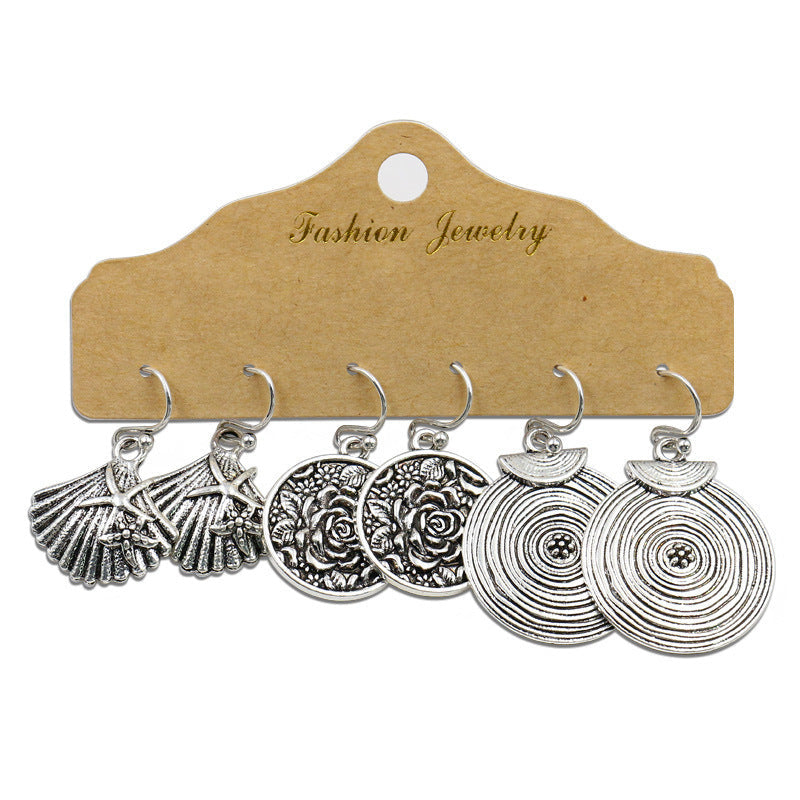 Fashionable Metal Baroque Earrings Retro U-Shaped Design
