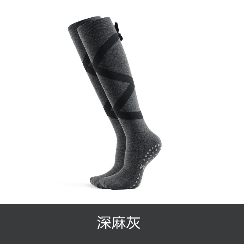 Autumn And Winter Long Tube Fitness Yoga Socks Female High Micro Pressure Anti Slip Bandage Dance Floor Socks