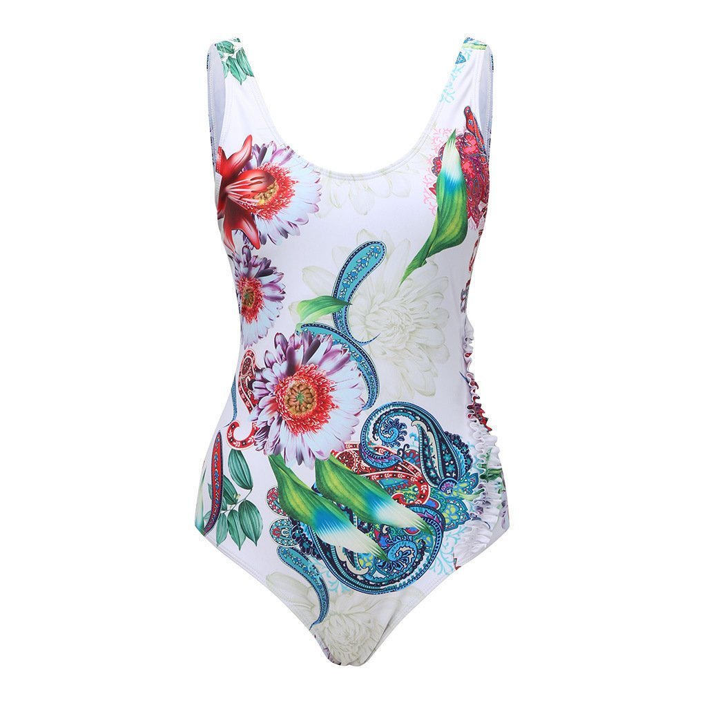 New Women'S One-Piece Wide-Strap Side Pull-Out Swimwear