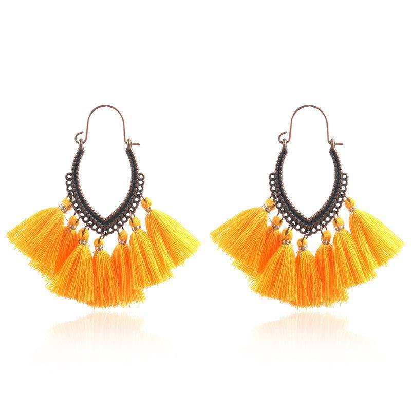 Retro Vintage Boho Bohemian Ethnic Tassel Drop Women Earrings Jewelry Accessories