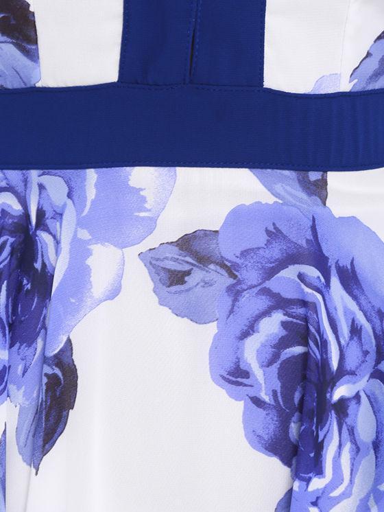 Floral Printed Deep V-Neck Long Sleeves Maxi Dress