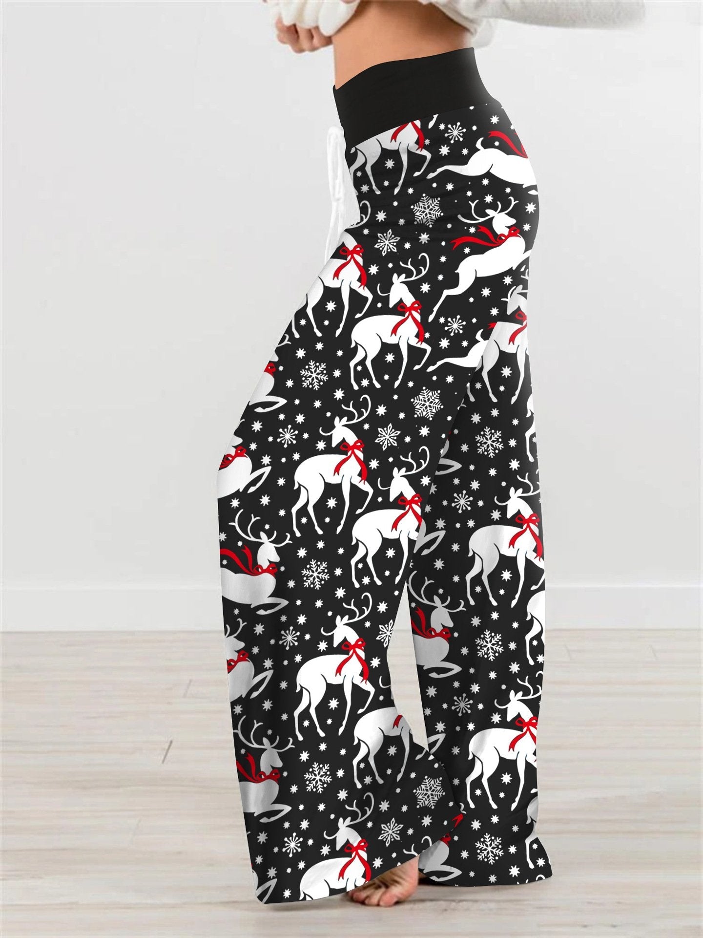 Fashion Woman Digital Printing Loose Casual Flower Pattern Pants Wide Leg Yoga Pants 15