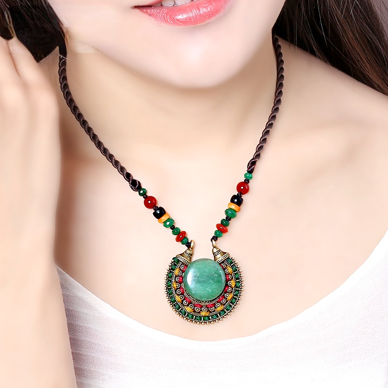 Retro Original National Style Short Necklace Classical Clavicle Chain Handmade Jewelry Women'S Jewelry Accessories Summer