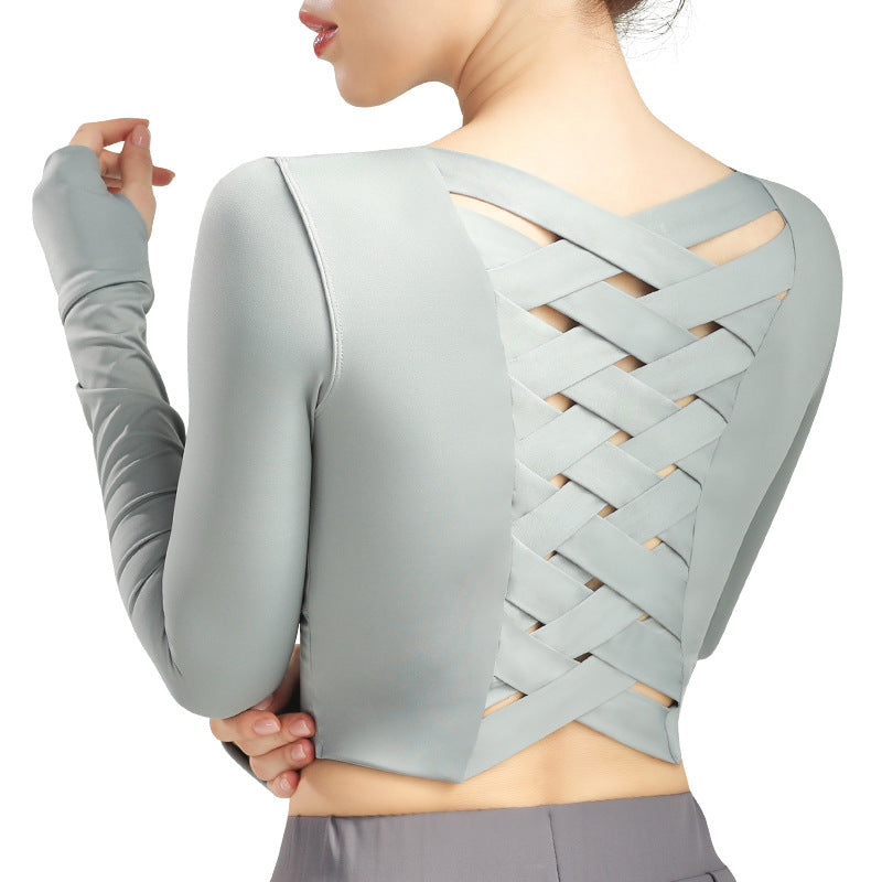 Autumn And Winter Outdoor Sports Yoga Long Sleeve Fitness Suit Women'S Tight Moisture Absorption And Breathable Yoga Jacket