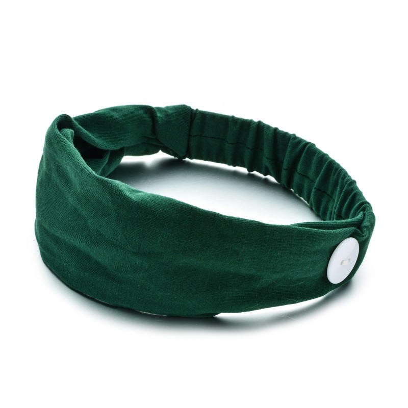 Solid Color Button Mask Hair Band Anti-Strangulation Cotton Elastic Yoga Fitness For Men And Women Sports Wash Hair Accessories Can Be Customized