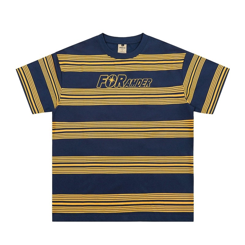 Black White Stripe Print T-Shirt