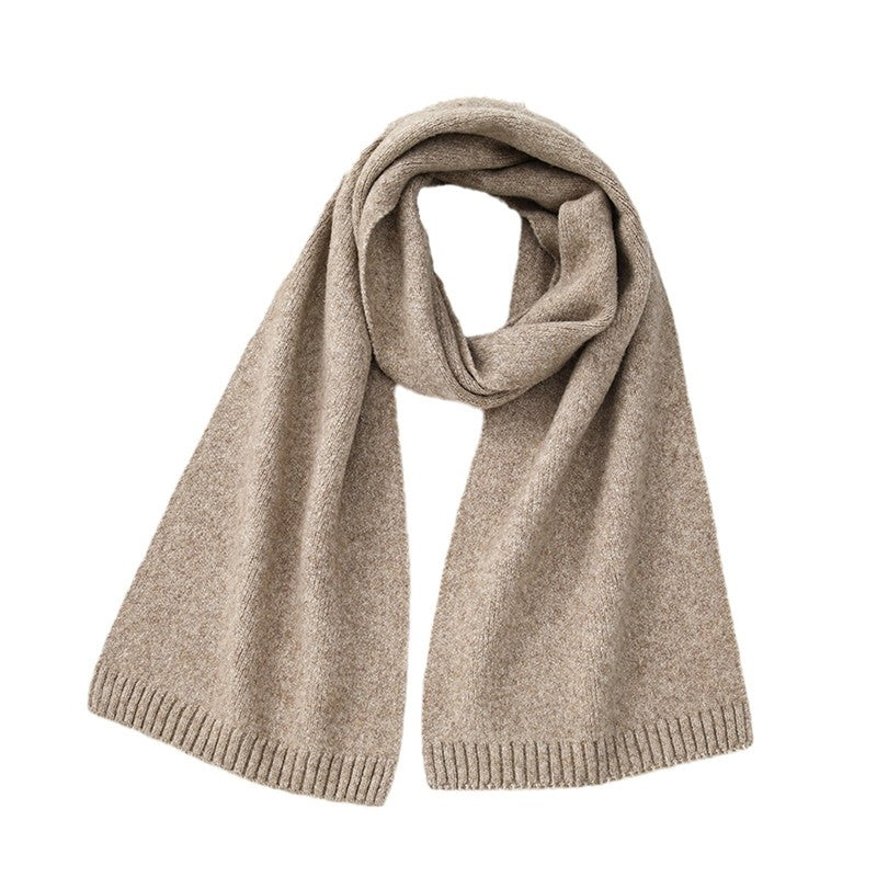 Wool Solid Color Knit Scarf
