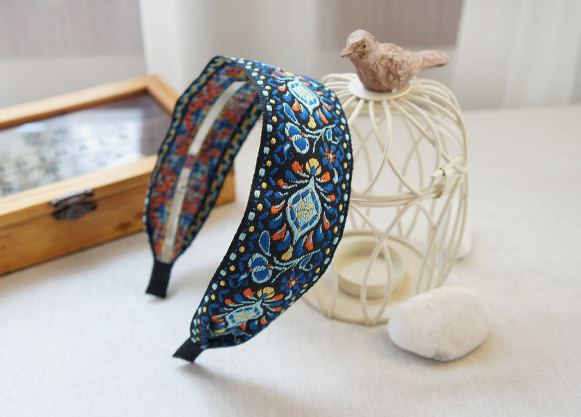 National Embroidery Fabric Hairband Headband