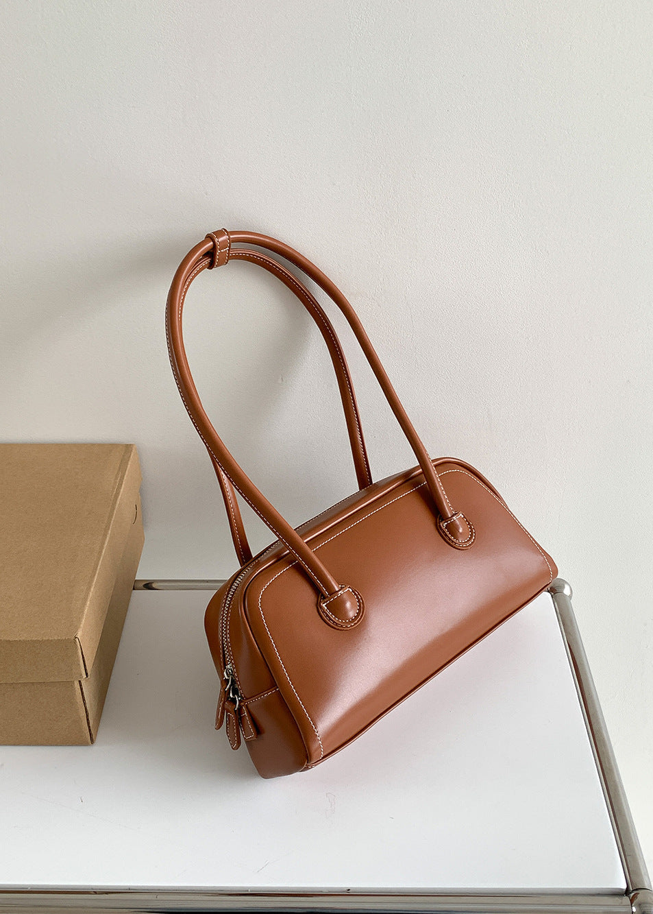 Mini Shoulder Bag Faux Leather Compact Design