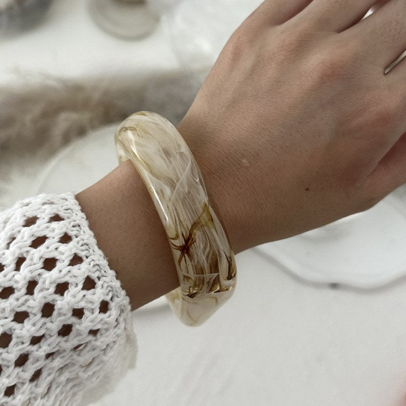 Irregular Acrylic Resin Bangle Bracelets