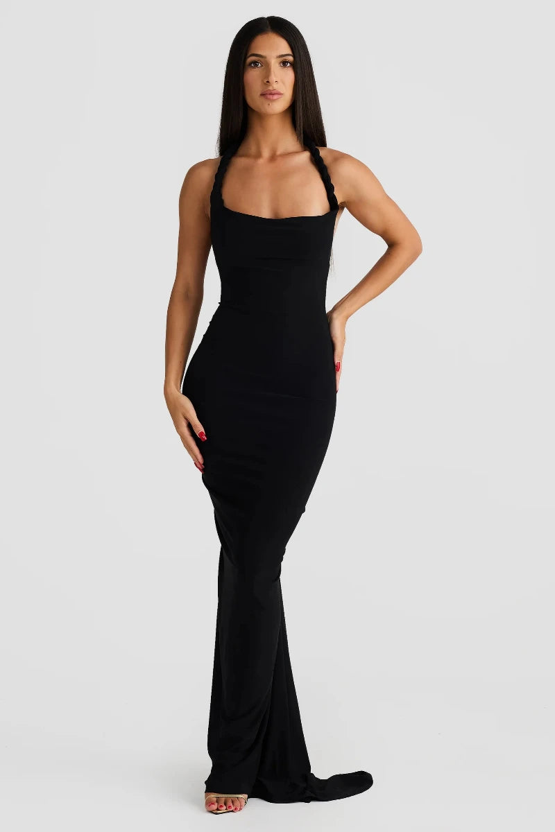 Convertible Stretch Gown With Multiple Necklines