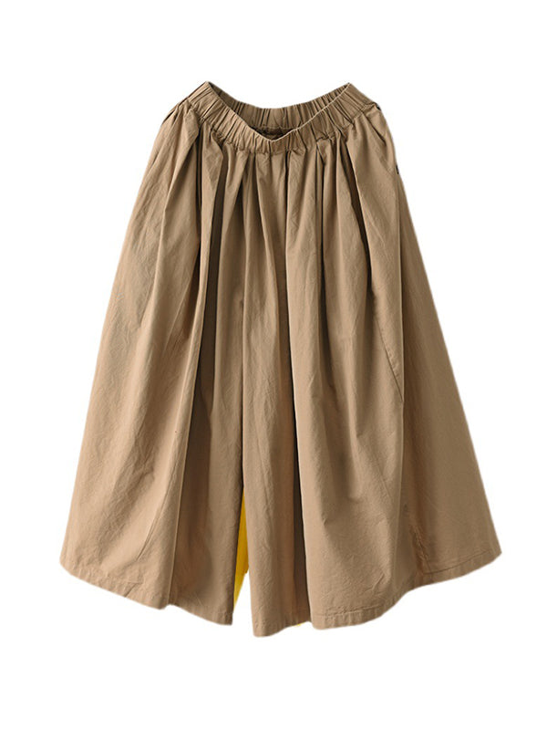 Vintage Casual Loose Ramie Cotton Wide Leg Pants