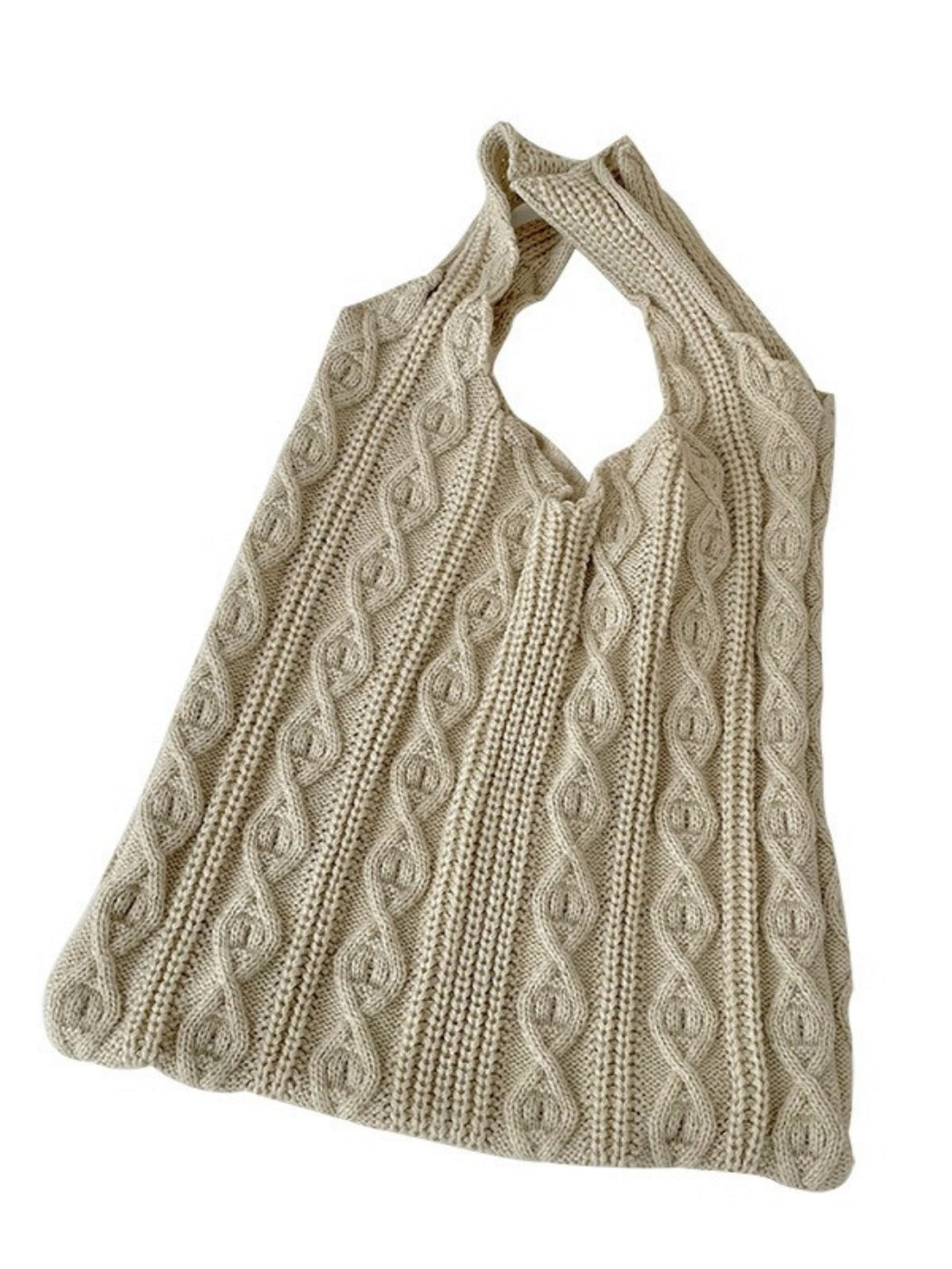 Cosbai - Vintage Knit Shoulder Tote Bag - Casual & Stylish