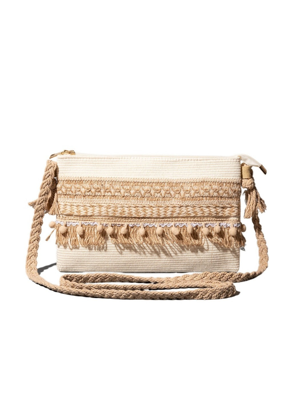 Cosbai - Boho Woven Crossbody Bag - Minimalist & Spacious