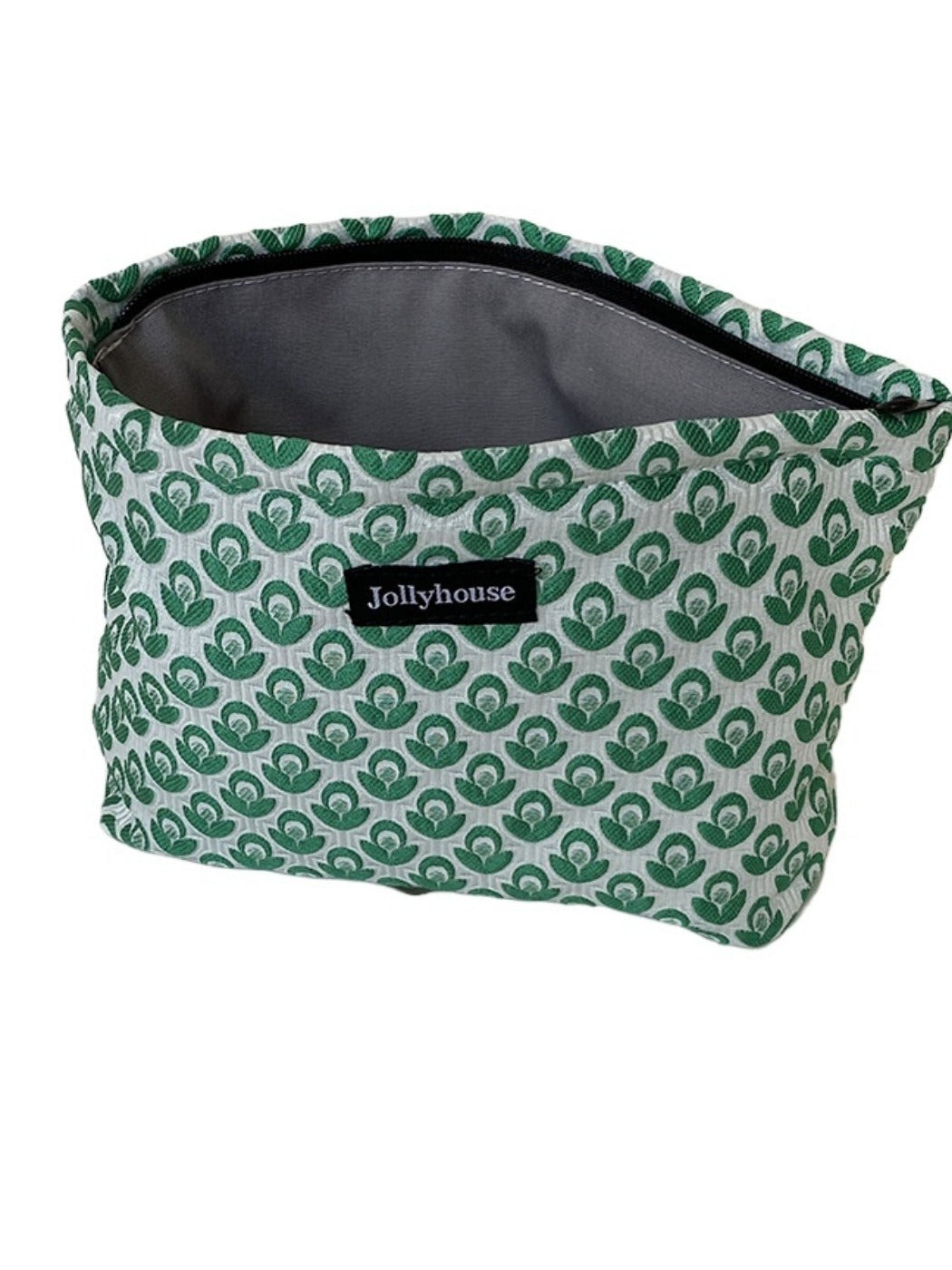 Cosbai - Simple Plant-Print Zipper Pouch - Compact & Stylish