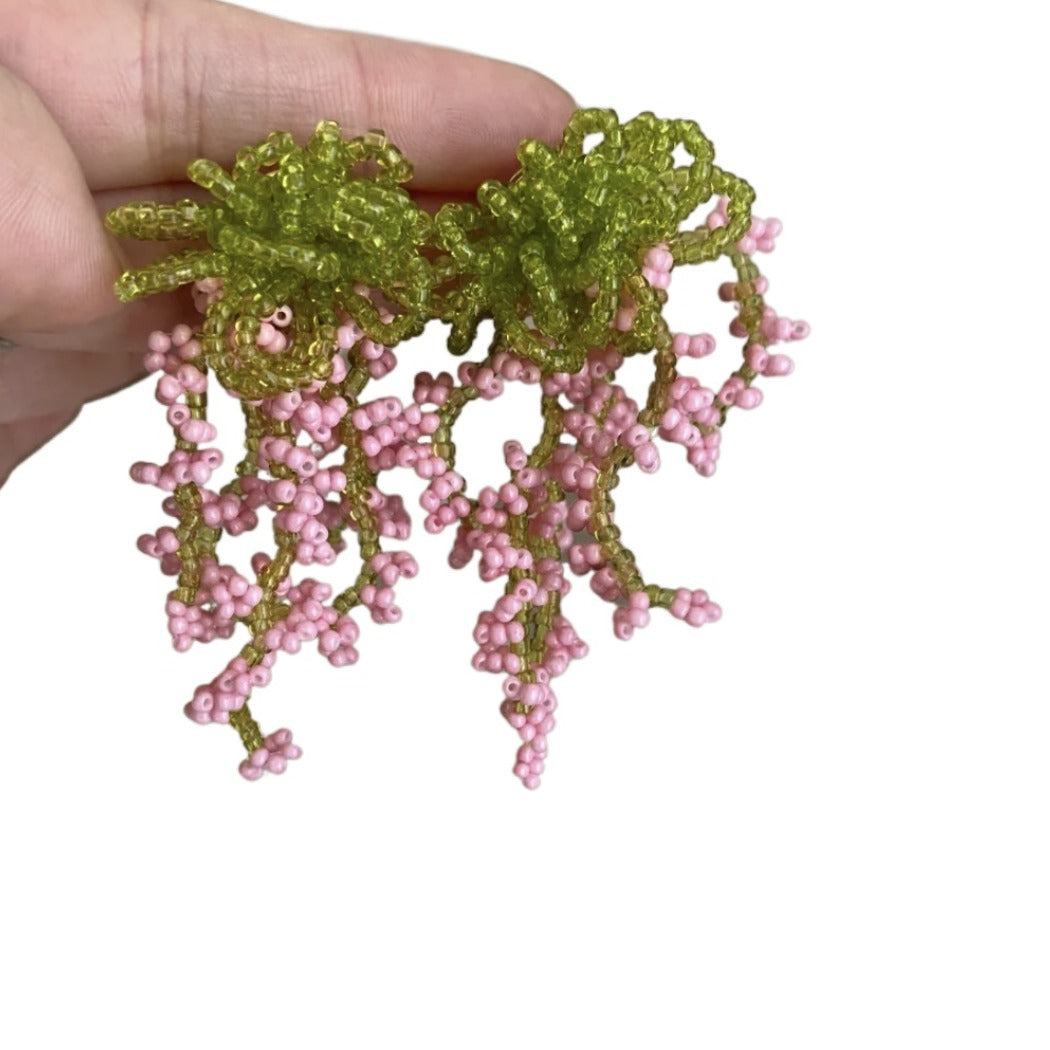 Earwish - Beaded Floral Earrings – Soft & Elegant