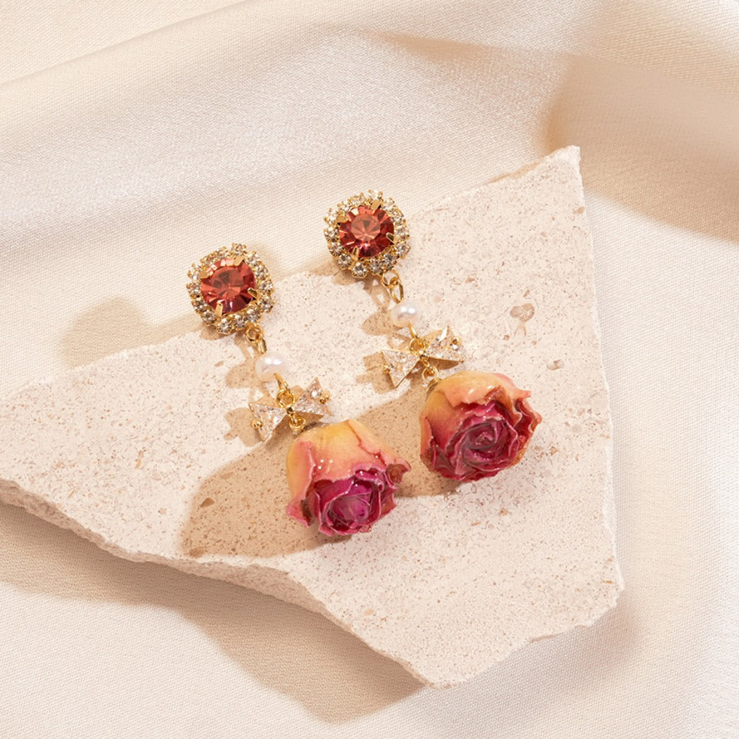 Earwish - Crystal Bow Earrings - Timeless Elegance