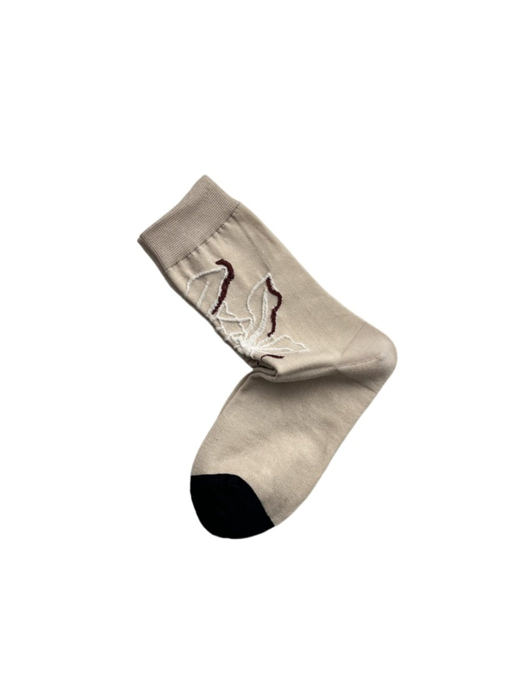 Rufia - Retro Floral Embossed Plaid Socks
