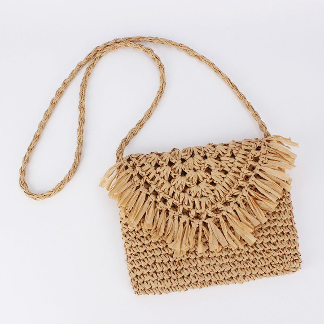 Cosbai - Boho Square Woven Fringe Crossbody Bag - Stylish & Simple