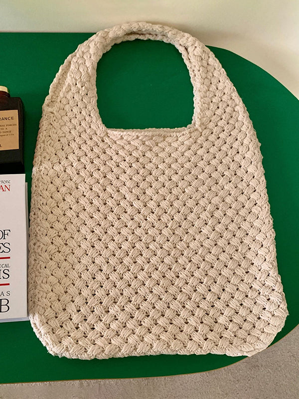 Hollow Solid Color Storage Tote Bags