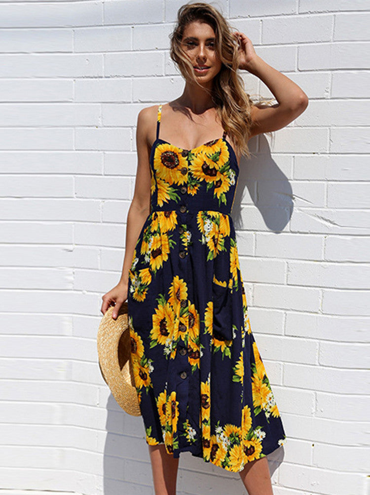 Summer Bohemian Print And Women'S Medium-Length Lug Skirt