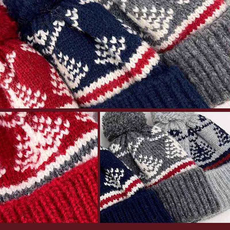 Winter Warm Fair Isle Knit Beanie Hat