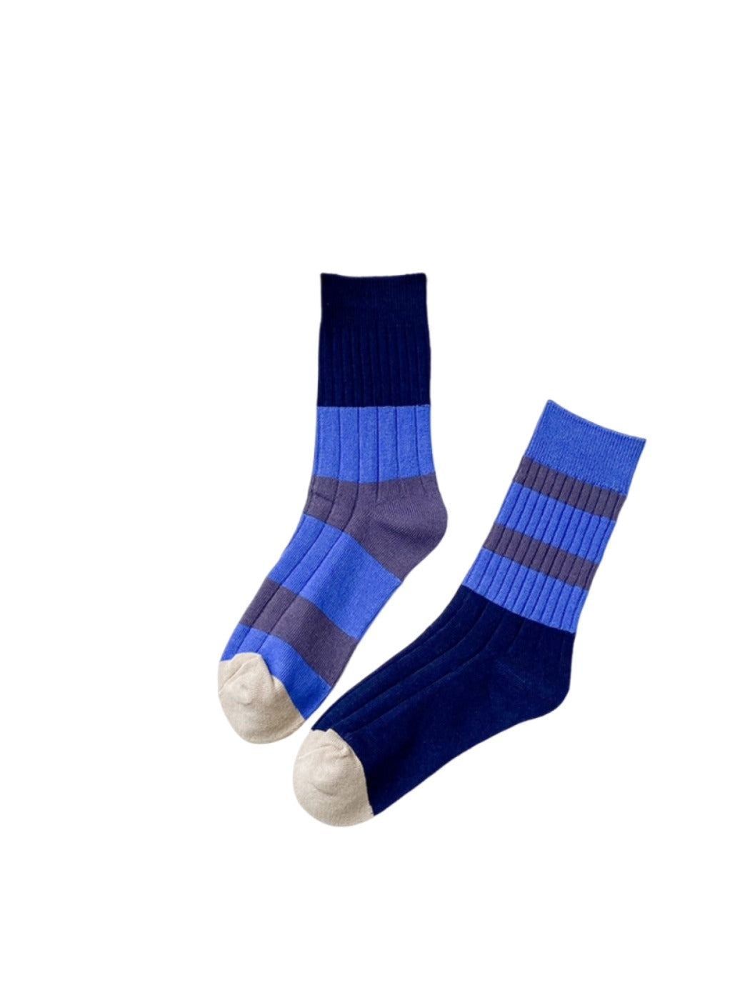 Rufia - Retro Stripe Crew Socks - Breathable & Stylish