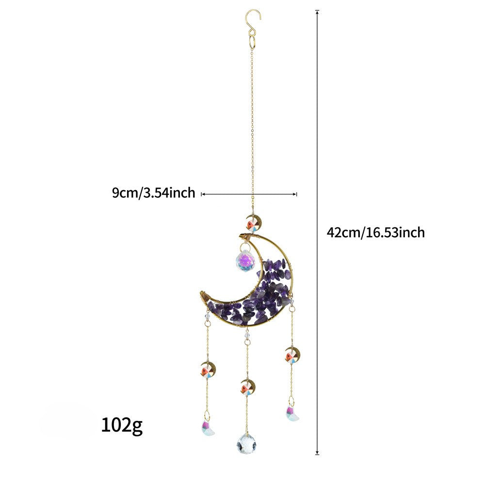 Colorful Stone Moon Crystal Home Hangings