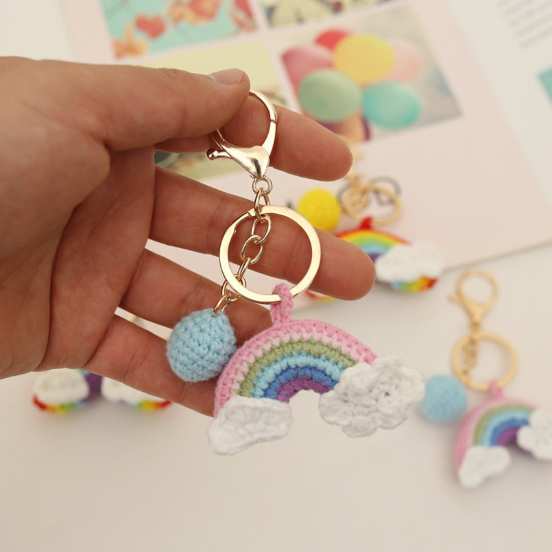 Koco - Handmade Knitted Rainbow Keychain