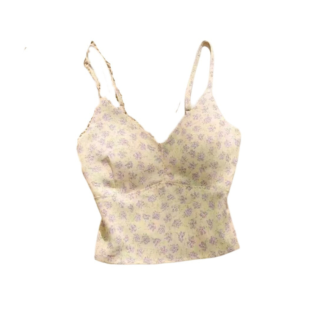 Vesty - Floral French Strappy Top - Sweet & Sexy