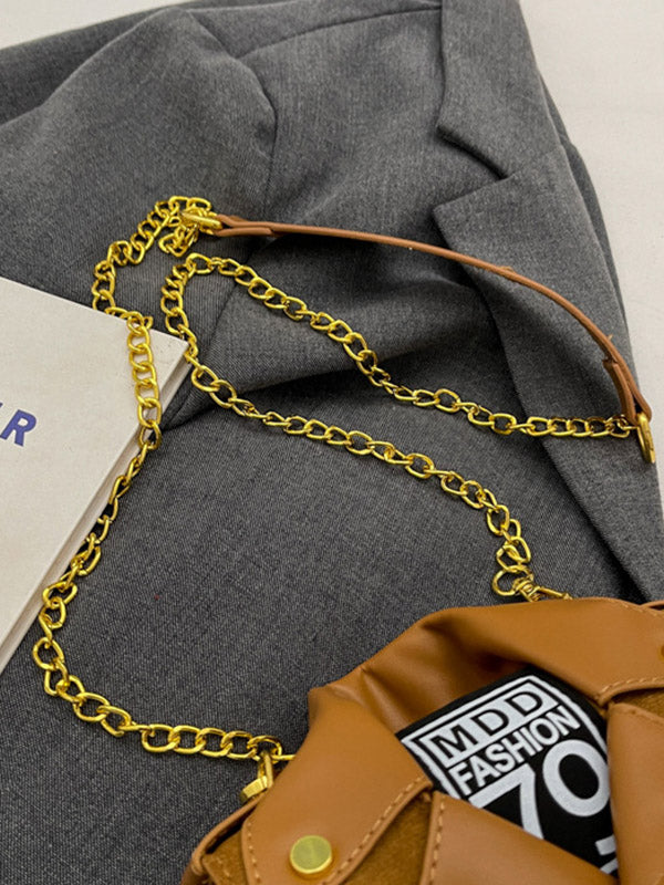 Chains Geometric Zipper Bags Crossbody Bags Handbags