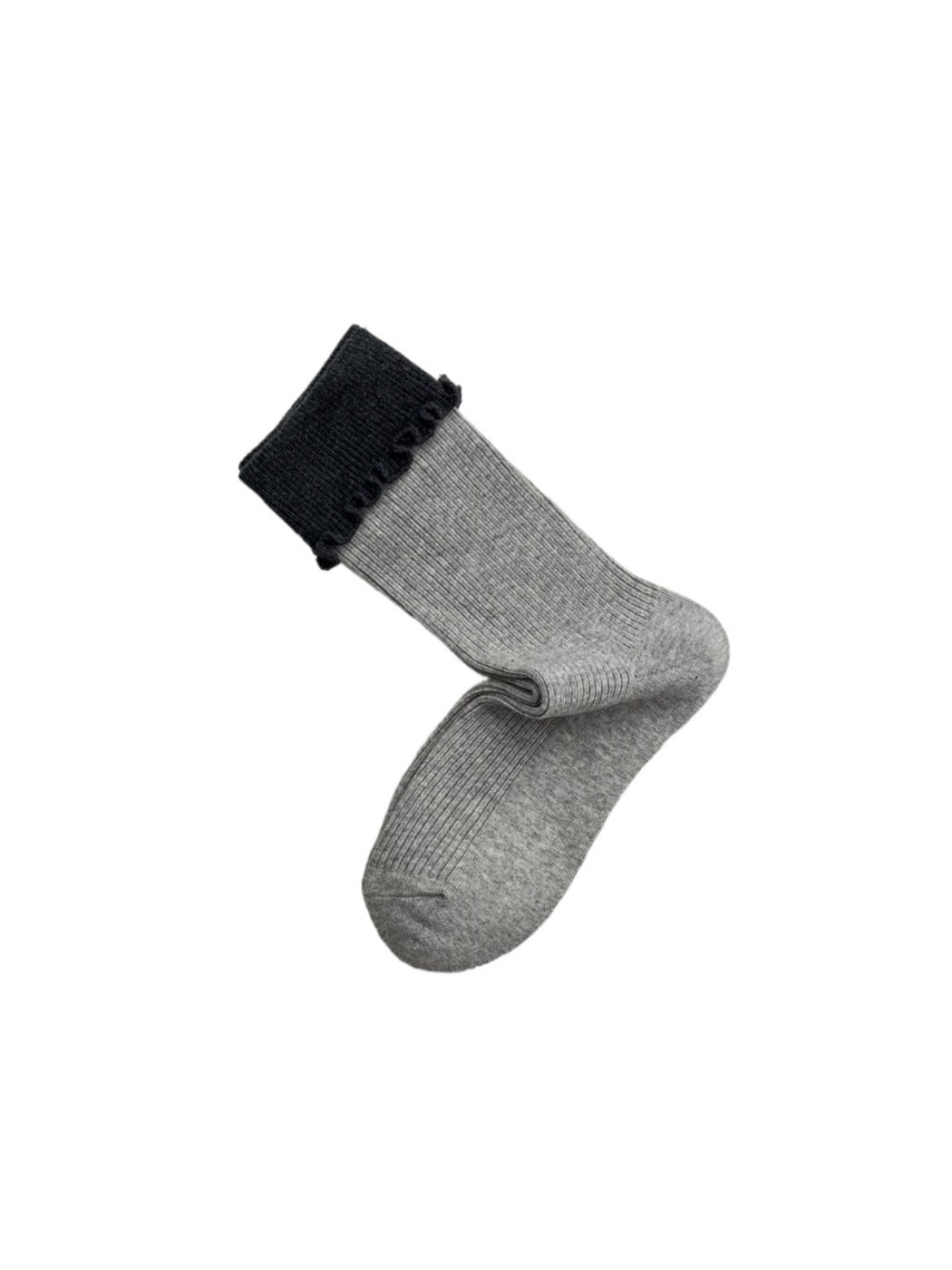 Rufia - Grey Pink Plaid Bow Mid-Crew Socks