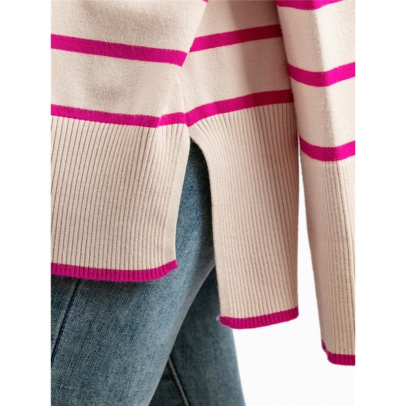 Turtleneck Loose Striped Loose Sweater