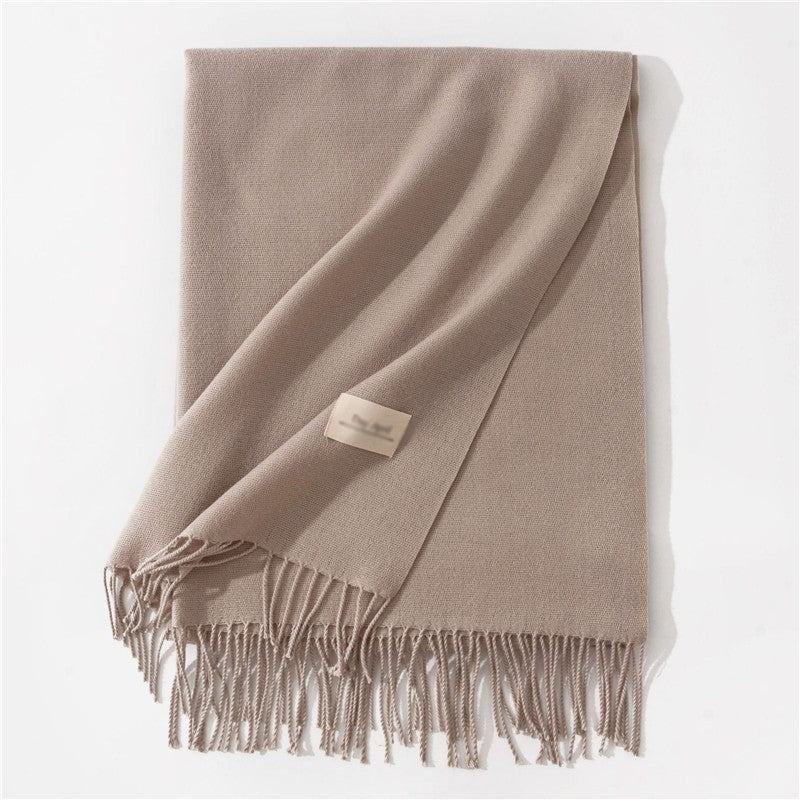 Solid Color Winter Warm Imitation Cashmere Shawl Scarves