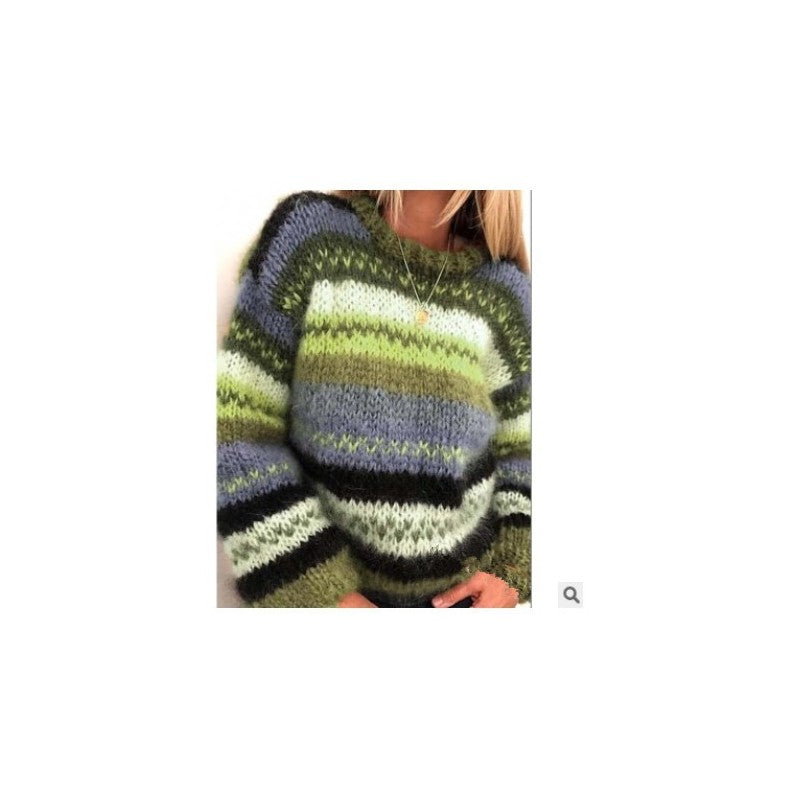 Loose Colorful Stripe Sweater