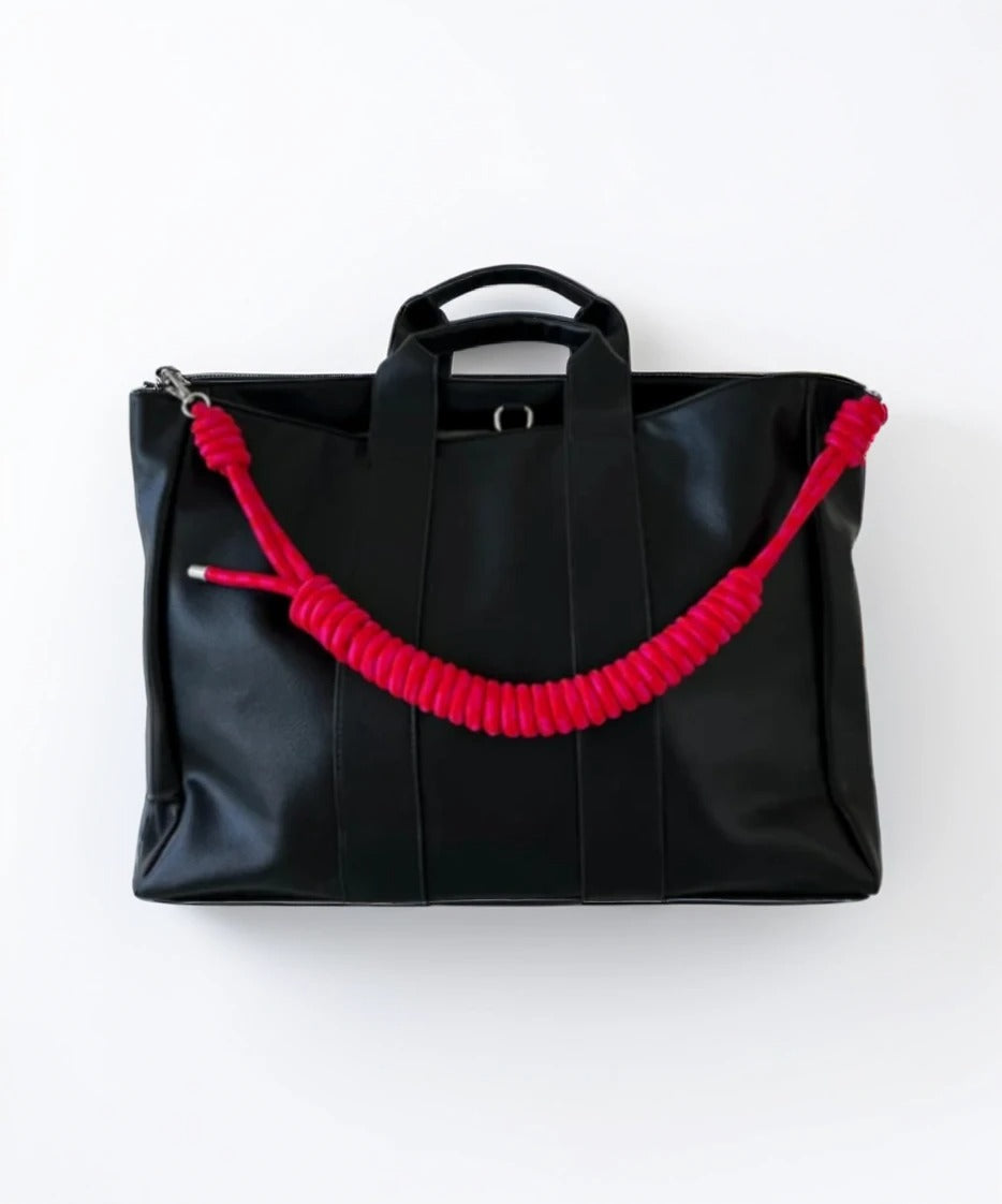 Beautiful Black Large Capacity Faux Leather Satchel Handbag