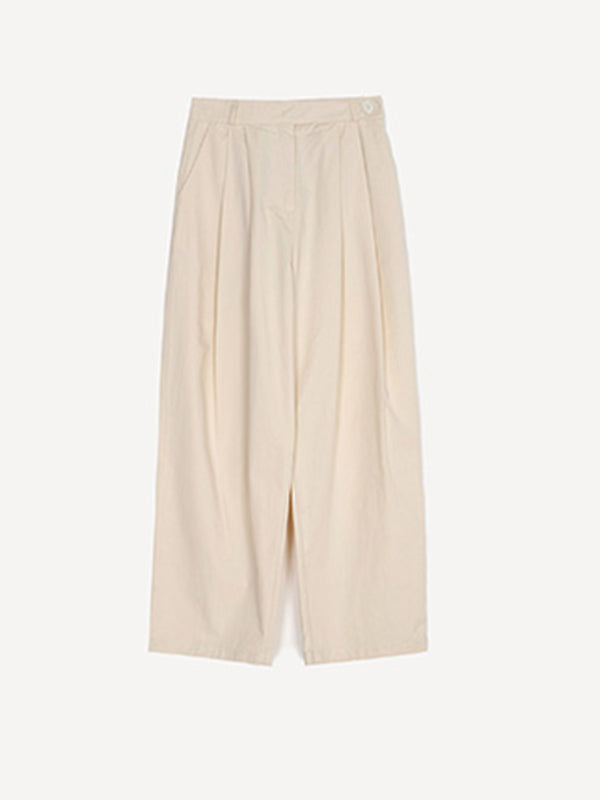 Column Loose Solid Color Casual Pants Bottoms