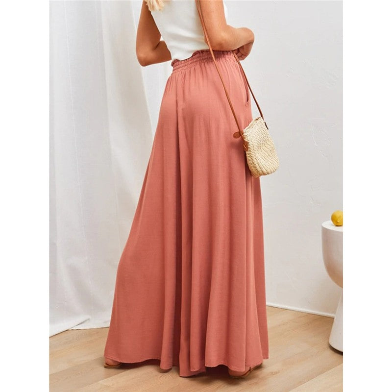 Baggy Elastic Waist Wide Leg Pants