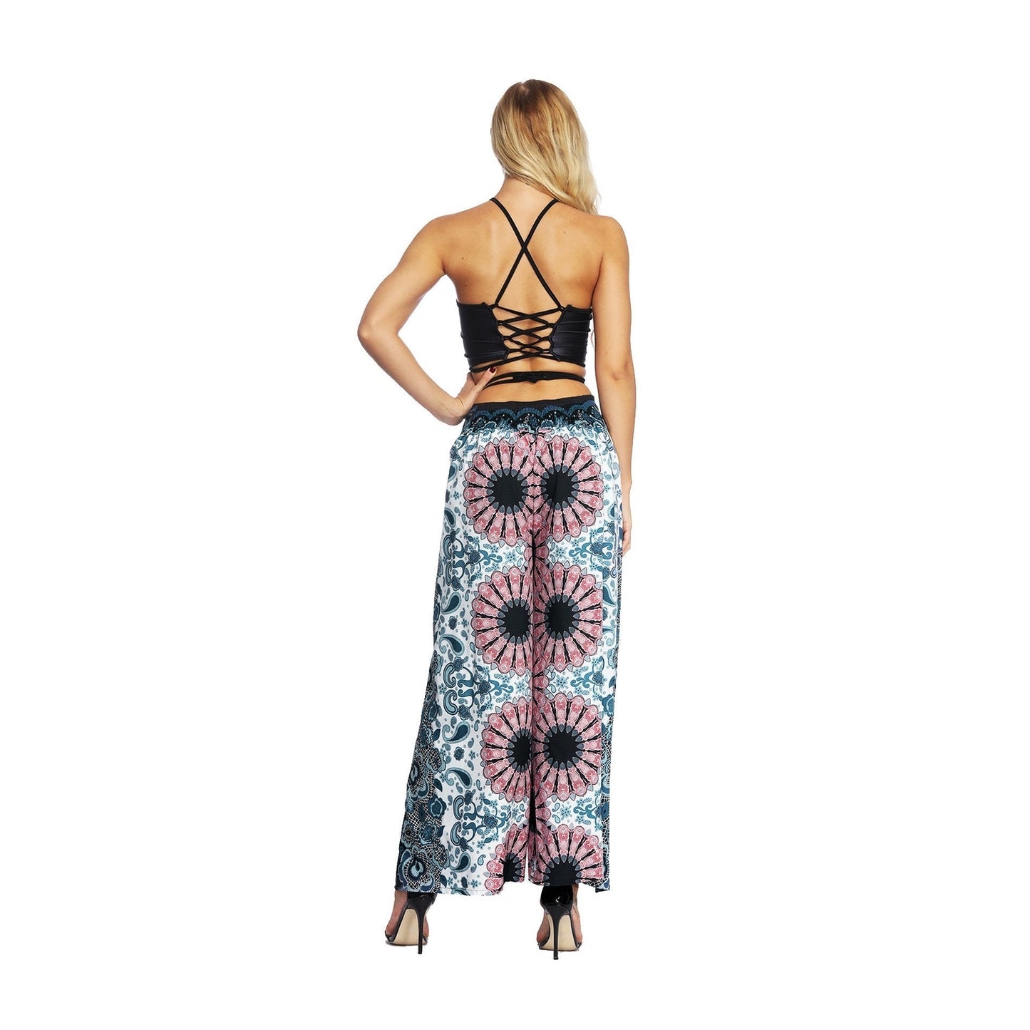 Fashion Ethnic Digital Printing High-Waist Wide-Leg Yoga Pants Leisure 2